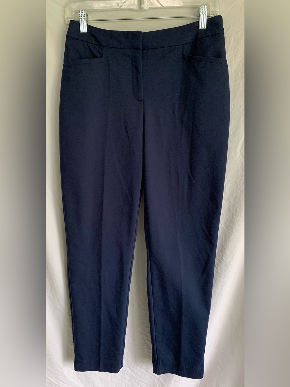 Chico's Size 0 Fabulously Slimming Straight Leg Navy Trousers